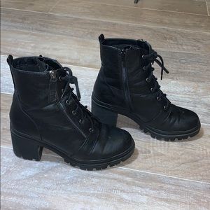 Combat heeled boots